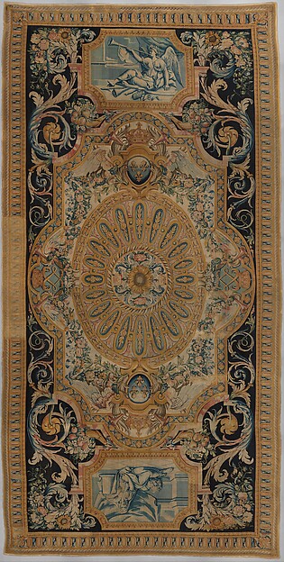 Carpet with Fame and Fortitude (one of a set of 93 made for the Grande Galerie of the Louvre)