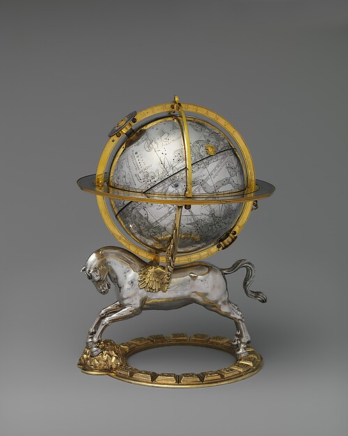 Celestial globe with clockwork