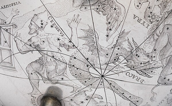 Celestial globe with clockwork