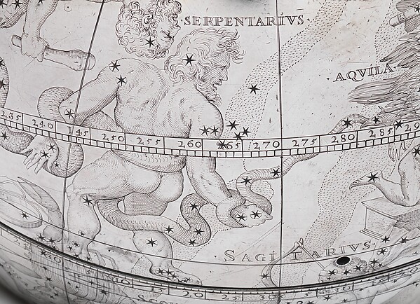 Celestial globe with clockwork