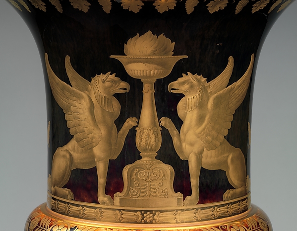 Pair of Medici Vases with scenes of Chateau and Park at Saint-Cloud