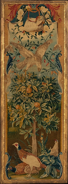 Hawk and three pheasants