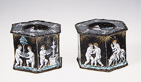 Salt with scene of infant harvesters (one of a pair)