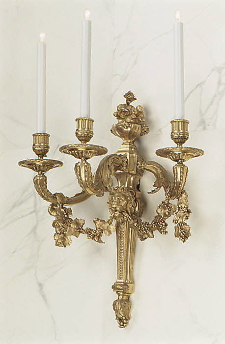 Set of four three-light sconces (bras de lumière)