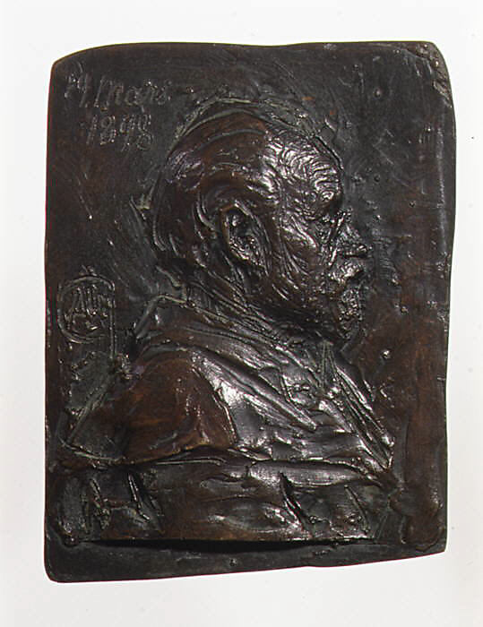 Portrait relief of Emile Zola