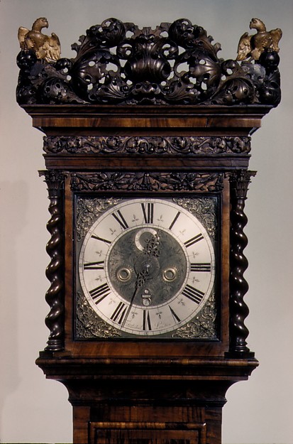 Longcase clock with calendar and alarm