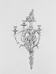 Set of four three-light wall brackets