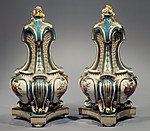 Vase with cover (Vase potpourri triangle) (one of a pair)