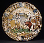 Plate depicting a centaur and a centauress