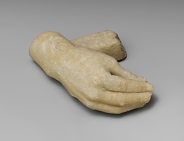 Marble right hand and wrist with a supporting strut