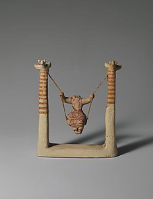 Reproduction of a terracotta figure of a girl on a swing