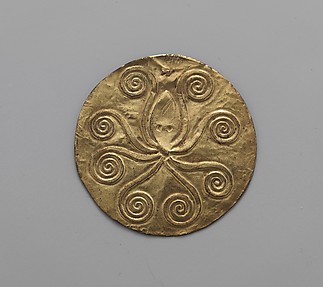 Reproduction of a gold disk with an embossed octopus