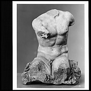 Statue of a seated man