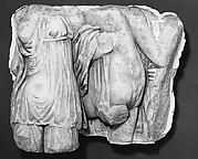 Marble sarcophagus fragment