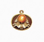 Sardonyx cameo portrait of the emperor Augustus in an ancient gold setting