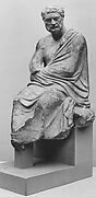 Marble statuette of a seated philosopher
