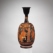 Terracotta squat lekythos (oil flask)