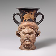 Terracotta kantharos (drinking cup with high handles)