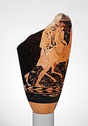 Fragmentary terracotta loutrophoros (ceremonial vase for water)