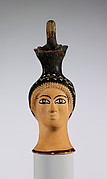 Terracotta oinochoe (jug) in the form of a woman's head