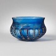 Glass ribbed bowl