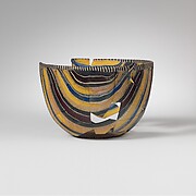 Striped mosaic glass bowl