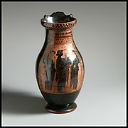 Terracotta oinochoe: olpe (round-mouthed jug)