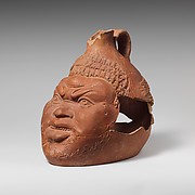 Terracotta jug in the shape of a head of an African