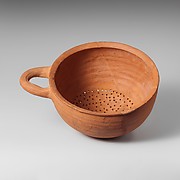 Terracotta hemispherical strainer