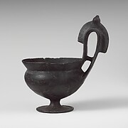 Terracotta stemmed kyathos (single-handled cup)