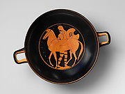 Terracotta kylix (drinking cup) with horses