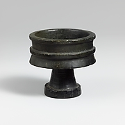 Miniature chlorite stemmed bowl