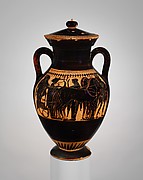 Terracotta amphora (jar) with lid