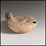 Terracotta lamp with a nereid riding a hippocamp