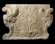 Marble trapezophoros (table support)