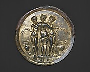 Gilded bronze mirror with the Three Graces