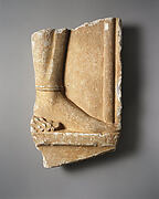 Fragmentary marble grave stele of a hoplite (foot soldier)