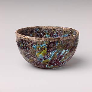 Mosaic glass hemispherical bowl