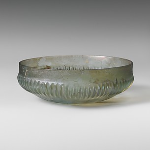 Ribbed glass bowl