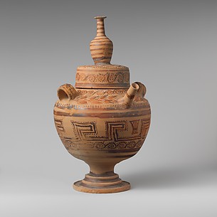 Terracotta jar with lid