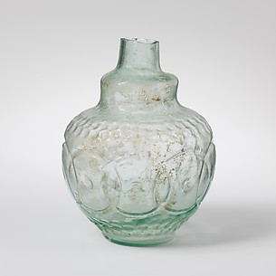 Glass flask decorated with intersecting circles