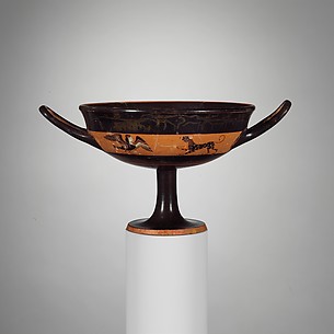 Terracotta kylix: band-cup (drinking cup)