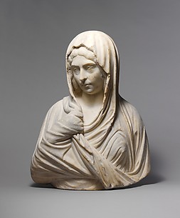 Marble portrait bust of a woman
