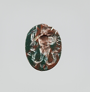 Jasper intaglio: Cock-headed anguipes
