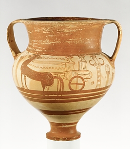 Terracotta chariot krater