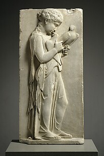 Marble grave stele of a little girl