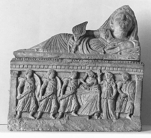 Travertine cinerary urn