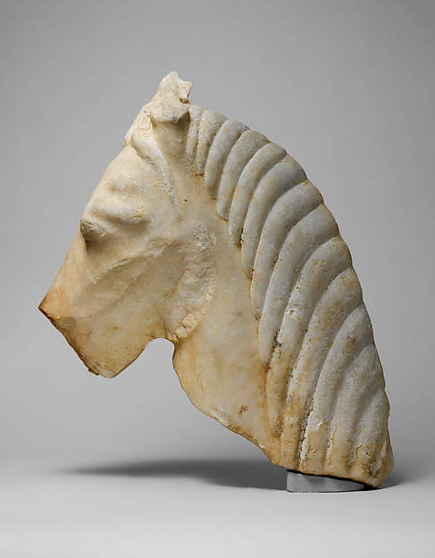 Marble head of a horse