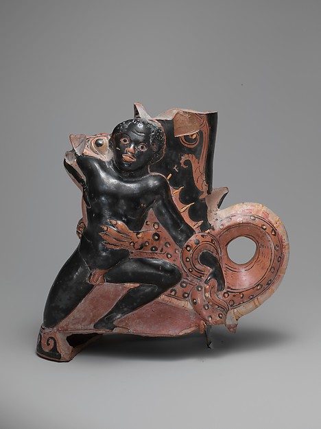 Terracotta rhyton (vase for libations or drinking)