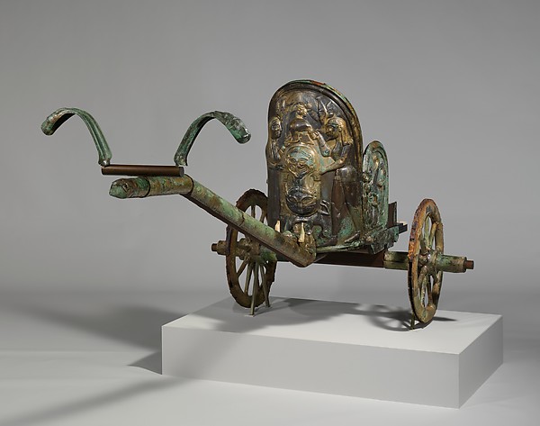 Bronze chariot inlaid with ivory